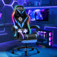 350LBS Gaming Chair with LED RGB Lights Massage Video Gamer Chairs with Footrest Ergonomic High Back Reclining Computer Chair - ElectronAge