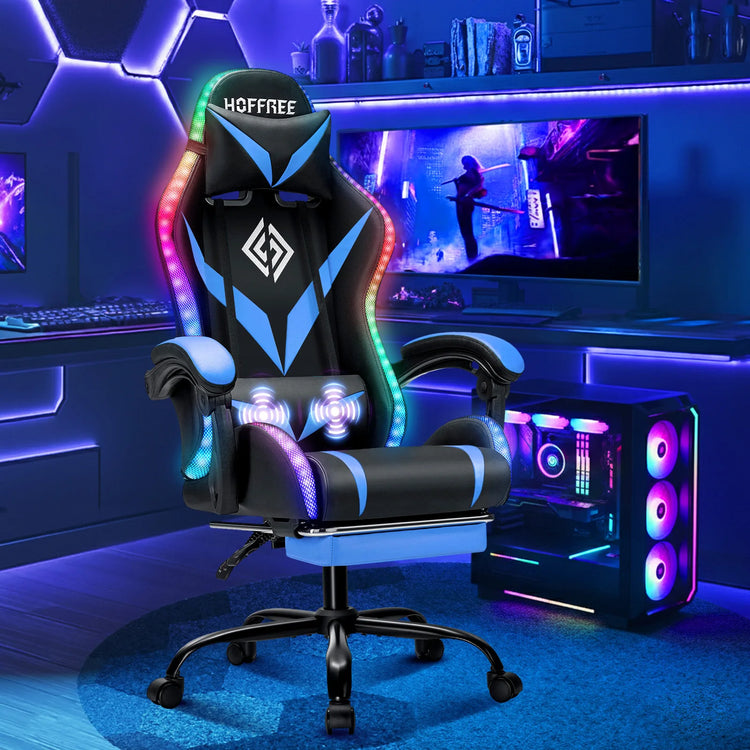 350LBS Gaming Chair with LED RGB Lights - ElectronAge