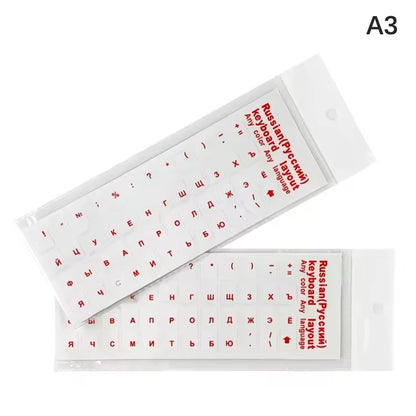 1PC Multicolour Russian Transparent Keyboard Stickers Language Alphabet Black White Label For Computer PC Dust Protection Laptop