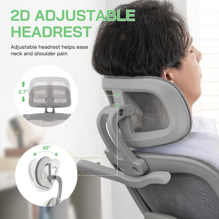mesh ergonomic office chair with footrest - ElectronAge