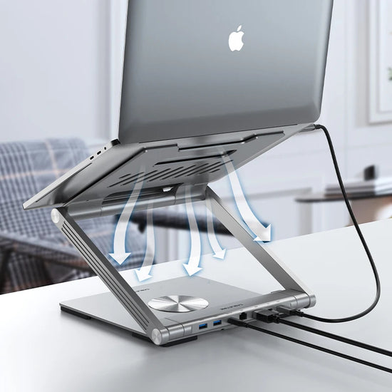 CABLETIME Laptop Stand with 6 in 1 USB C - ElectronAge