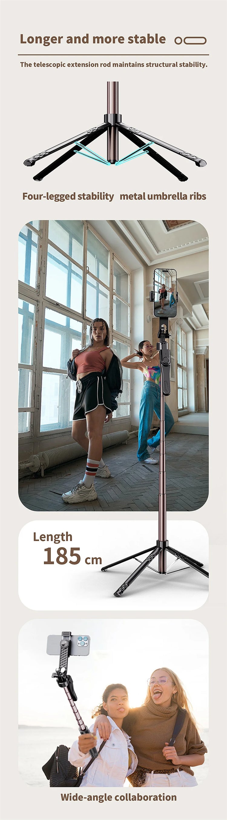 Roreta Selfie Stick Tripod for Cell Phone - ElectronAge