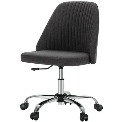 MCQ Armless Ergonomic Fabric Office Chair with 360° Swivel - ElectronAge