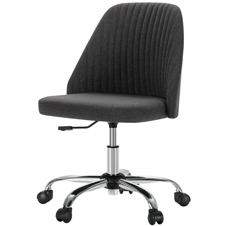 MCQ Armless Ergonomic Fabric Office Chair with 360° Swivel - ElectronAge