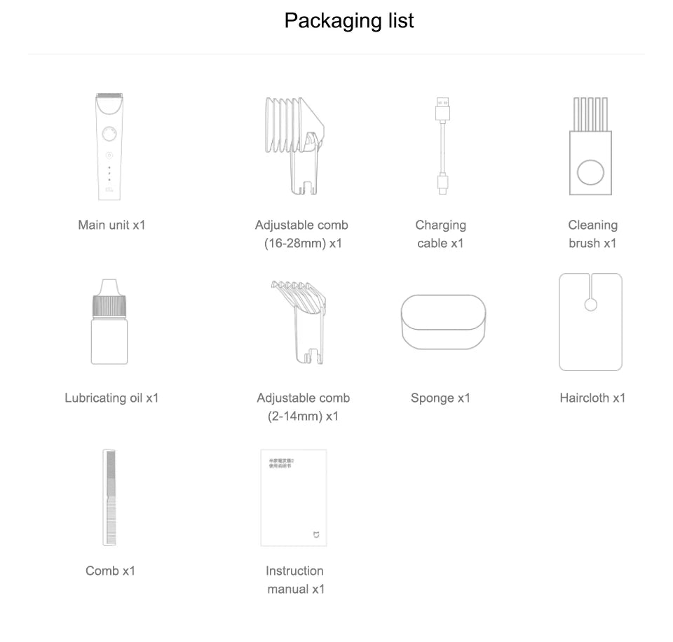 Xiaomi MIJIA Hair Clipper 2 Cutting Machine Trimmer - ElectronAge