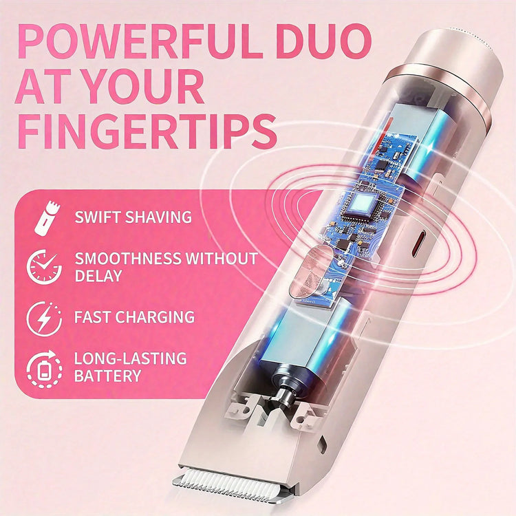 2-in-1 dual-head electric epilator and shaver - ElectronAge