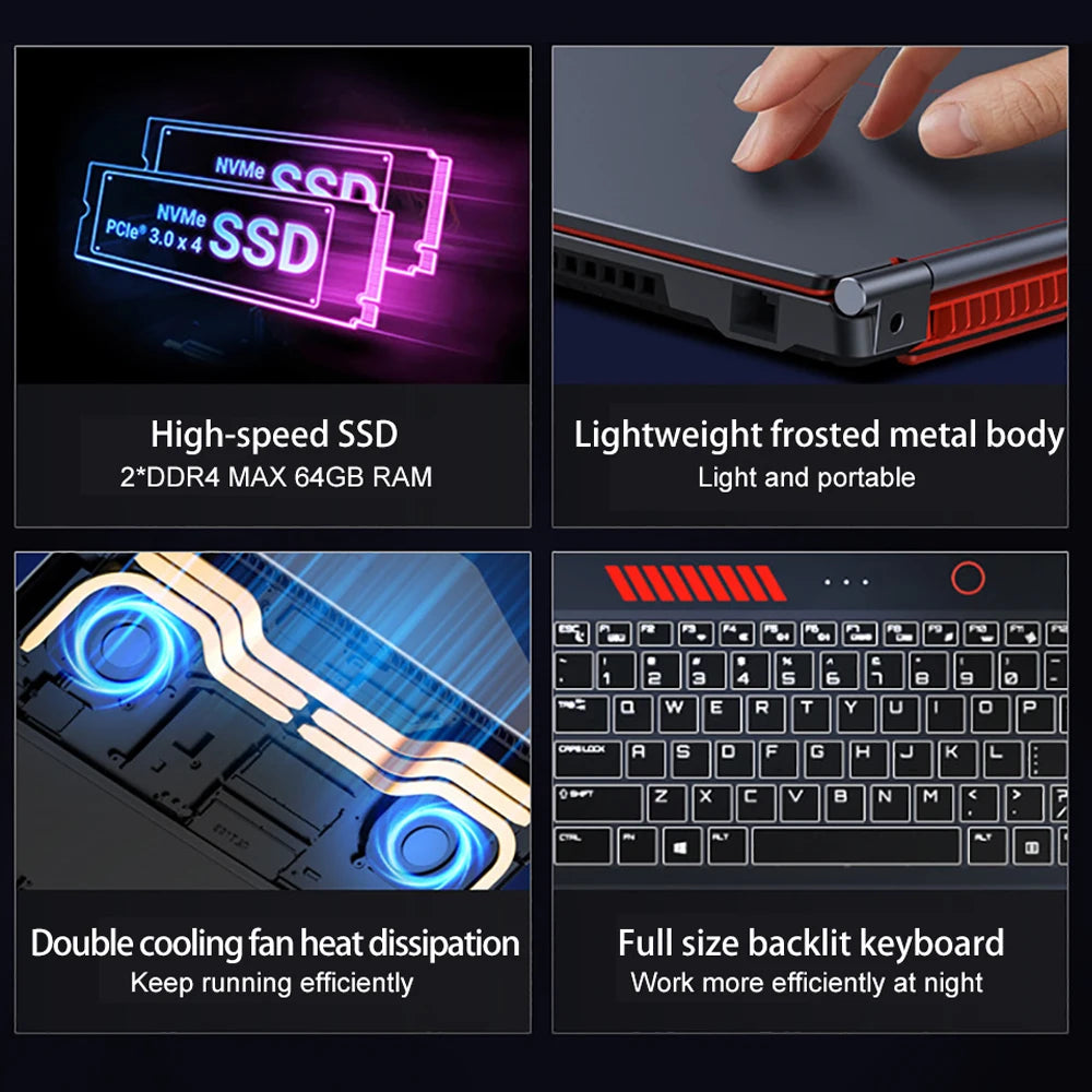 16.1 Gaming Laptop Intel Core i7-8750H GTX1650 4G - ElectronAge
