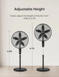 18 inch Oscillating Pedestal Fan with Remote, LED Display, 5 Speeds & 7-Hour Timer