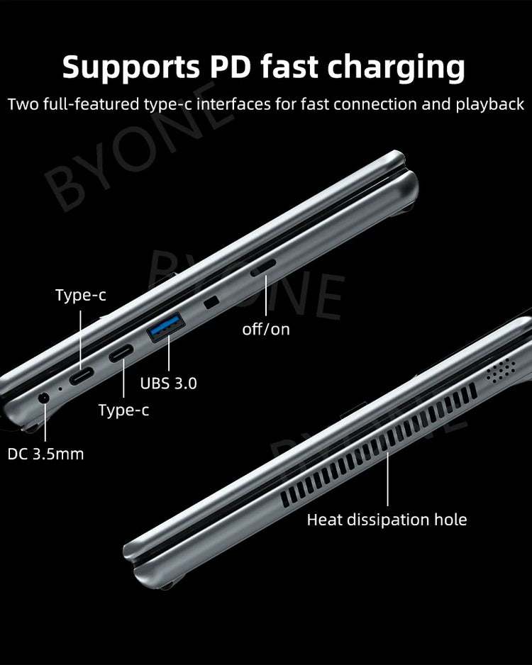 BYONE 11+11 Inch Dual Screen Laptop - ElectronAge