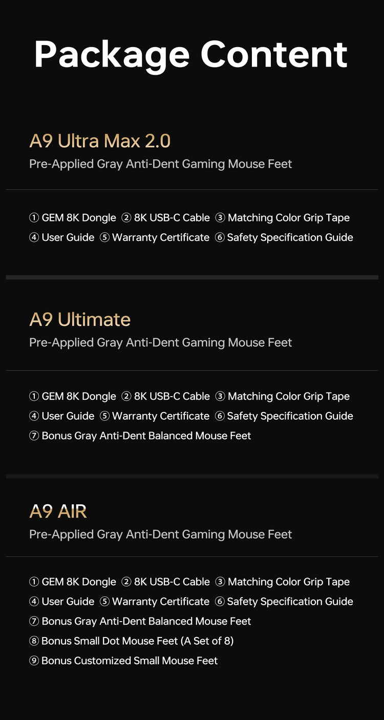 ATK A9 Air Ultimate Wireless Gaming Mouse - ElectronAge