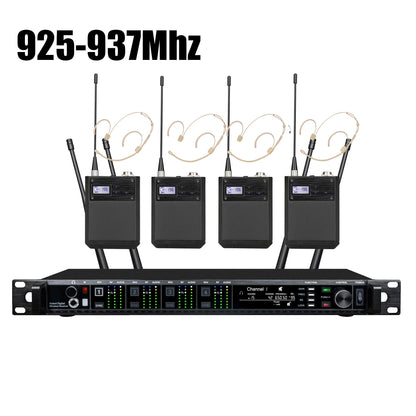Leicozic 4 Channel Wireless Microphone Professional Radio System - ElectronAge