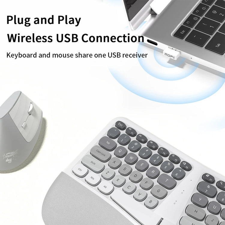 MOFii Ergonomic Keyboard and Mouse Combo - ElectronAge