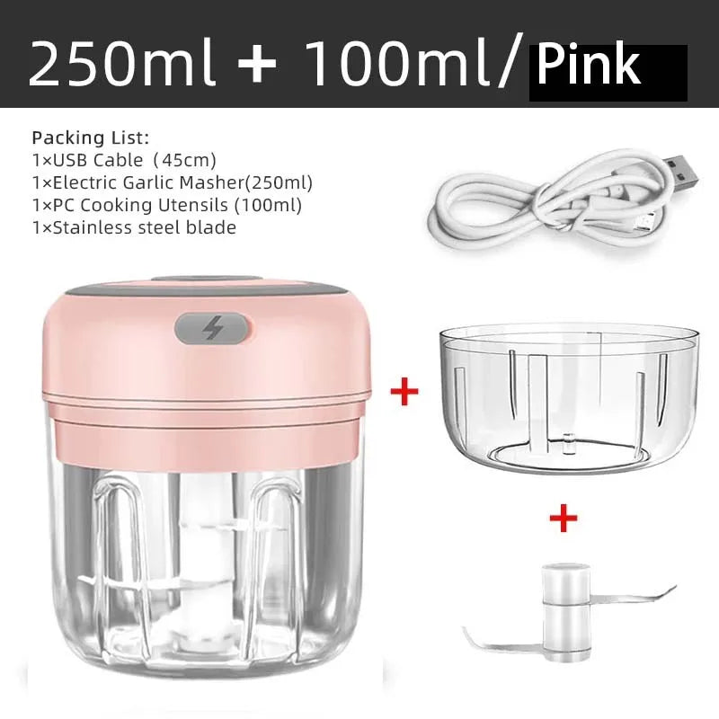 100ML/250ML Electric Meat Mincer Garlic Chopper - ElectronAge