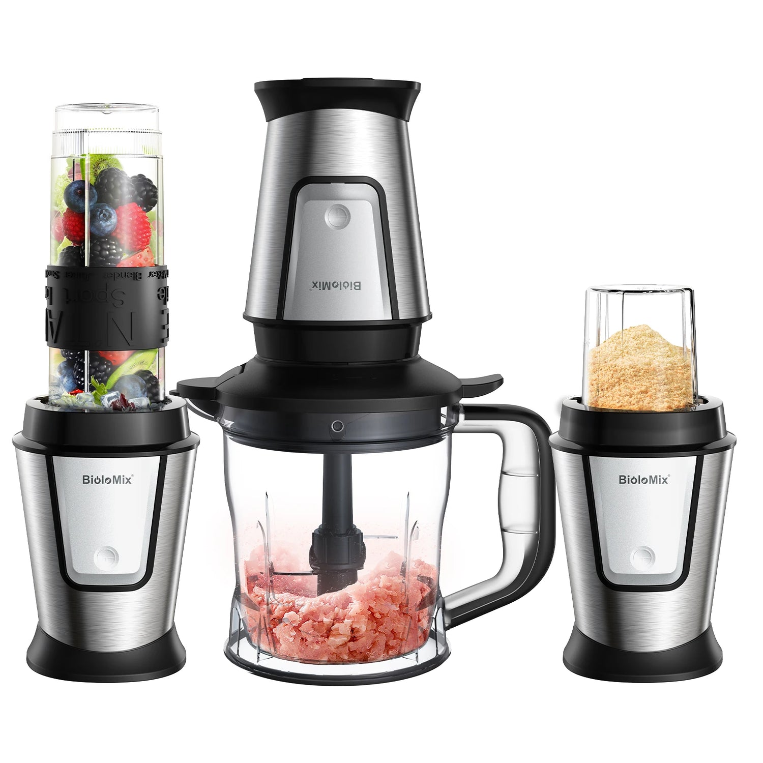 BioloMix 700W 3-in-1 Multifunctional Portable Food Processor - ElectronAge