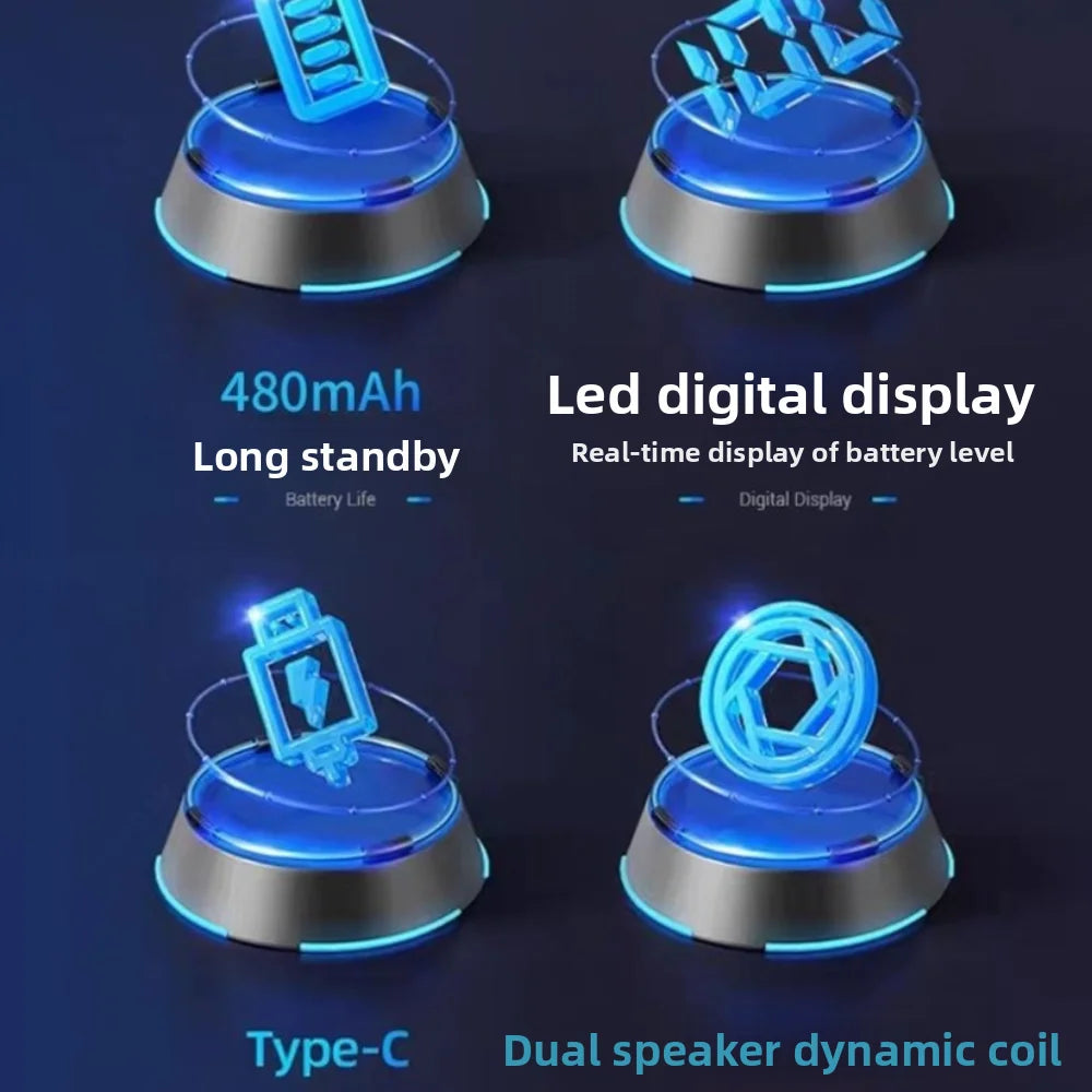 throughpp LED Digital Display Neckband Headphones - ElectronAge