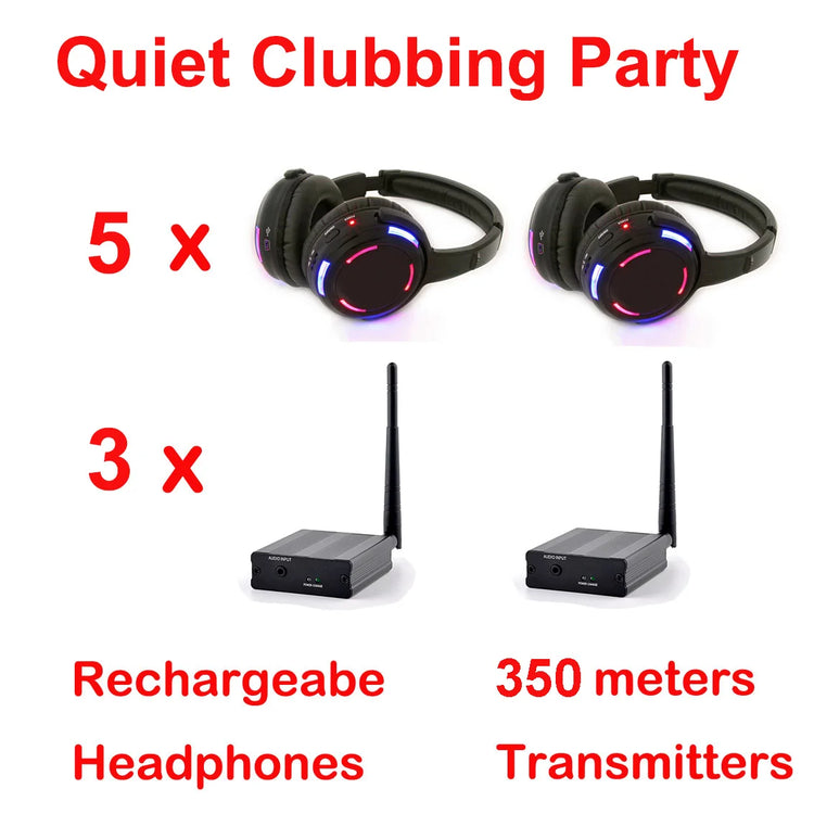 UHF RF Silent Disco Headphones Wireless DJ Headset - ElectronAge