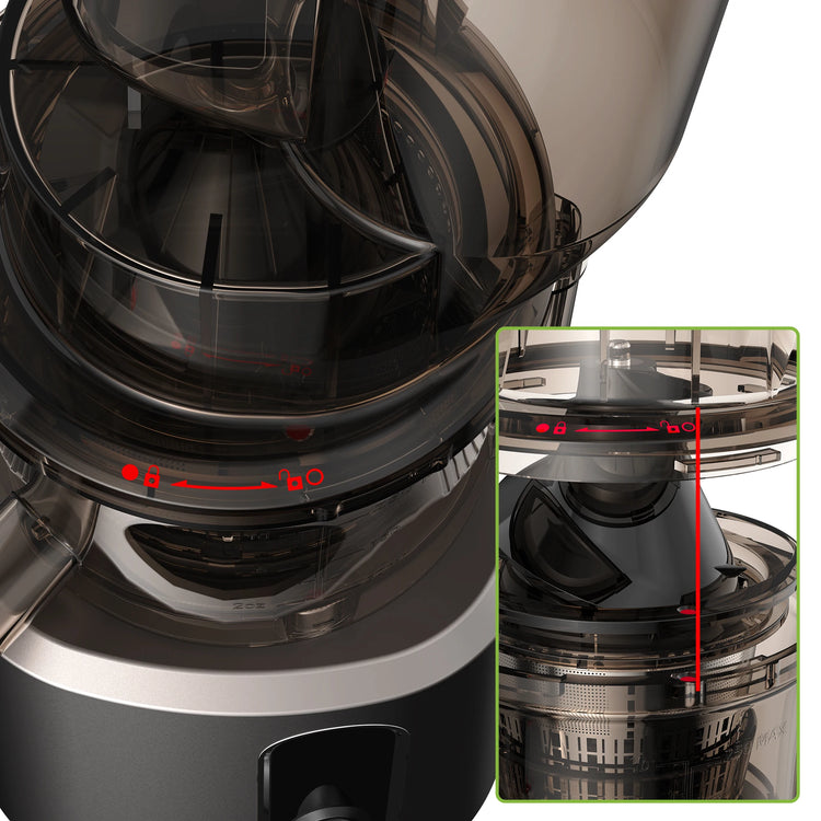 BioloMix Cold Press Juicer with 75mm Feed Chute, 200W 40-65RPM Powerful Motor Slow Masticating Juice Extractor Fits Whole Fruits - ElectronAge