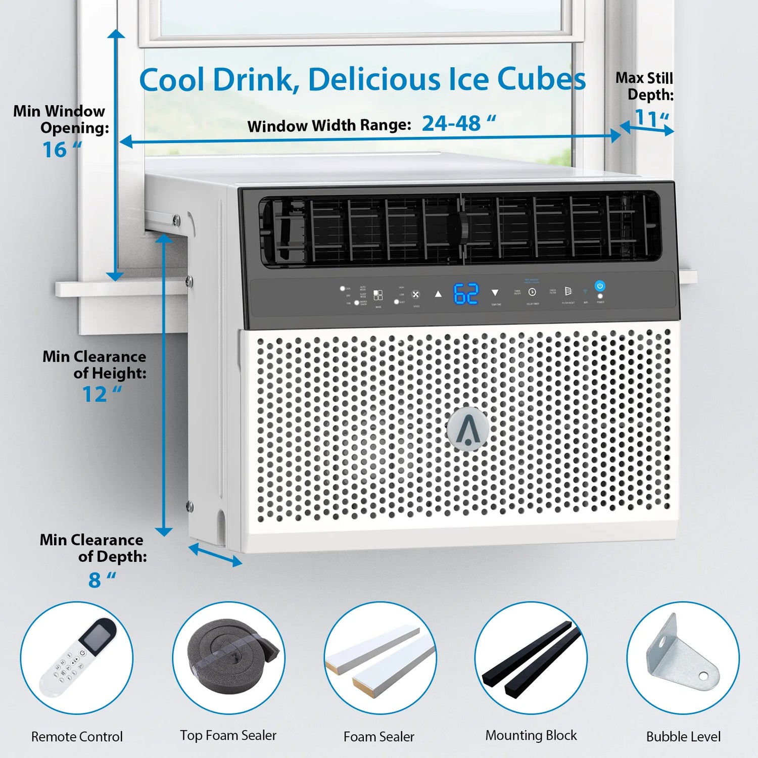 Acekool 6000 BTU U-Shaped Window Air Conditioner - ElectronAge