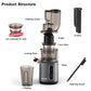 BioloMix Cold Press Juicer with 75mm Feed Chute, 200W 40-65RPM Powerful Motor Slow Masticating Juice Extractor Fits Whole Fruits - ElectronAge