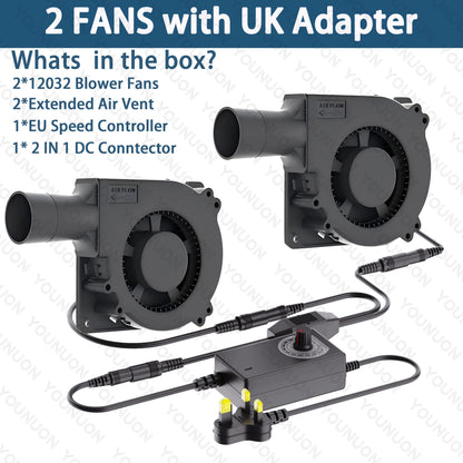 120mm BBQ Fan Adjustable Blower Fan For BBQ Heater Blower Air Blower Cooking Speed Controller Outdoor Portable Machine
