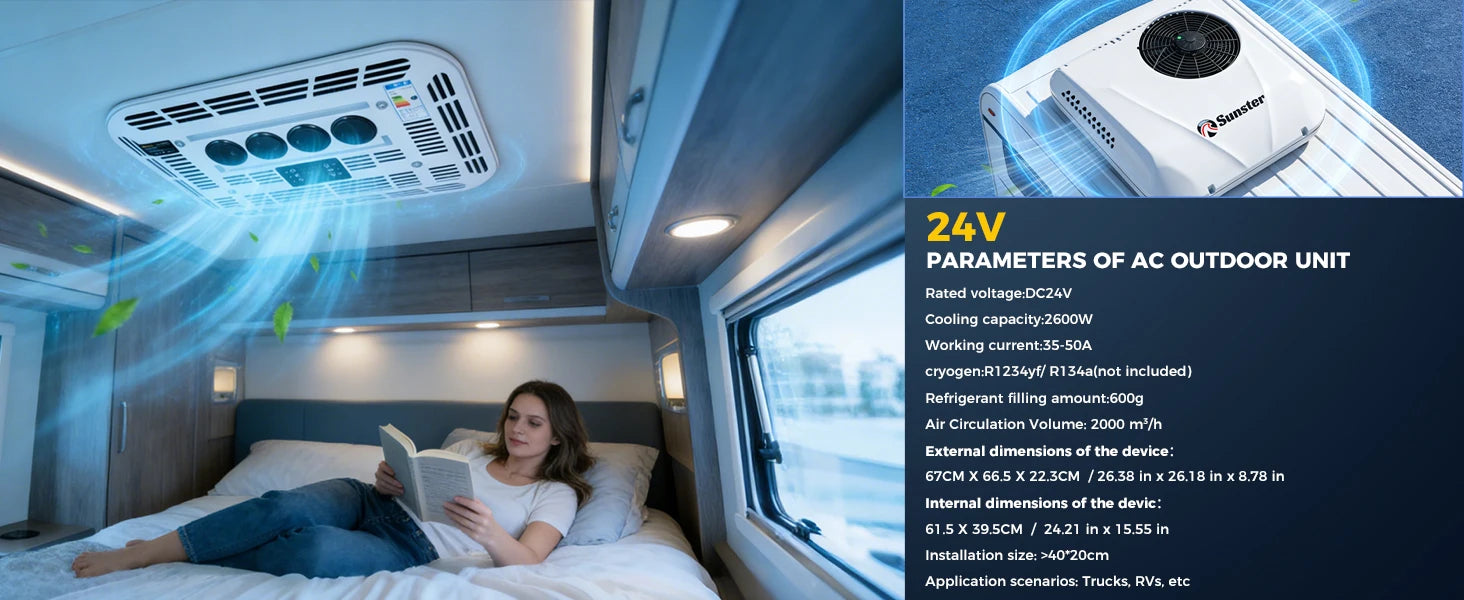RV Rooftop Parking Air Conditioner 12V/24V DC - ElectronAge