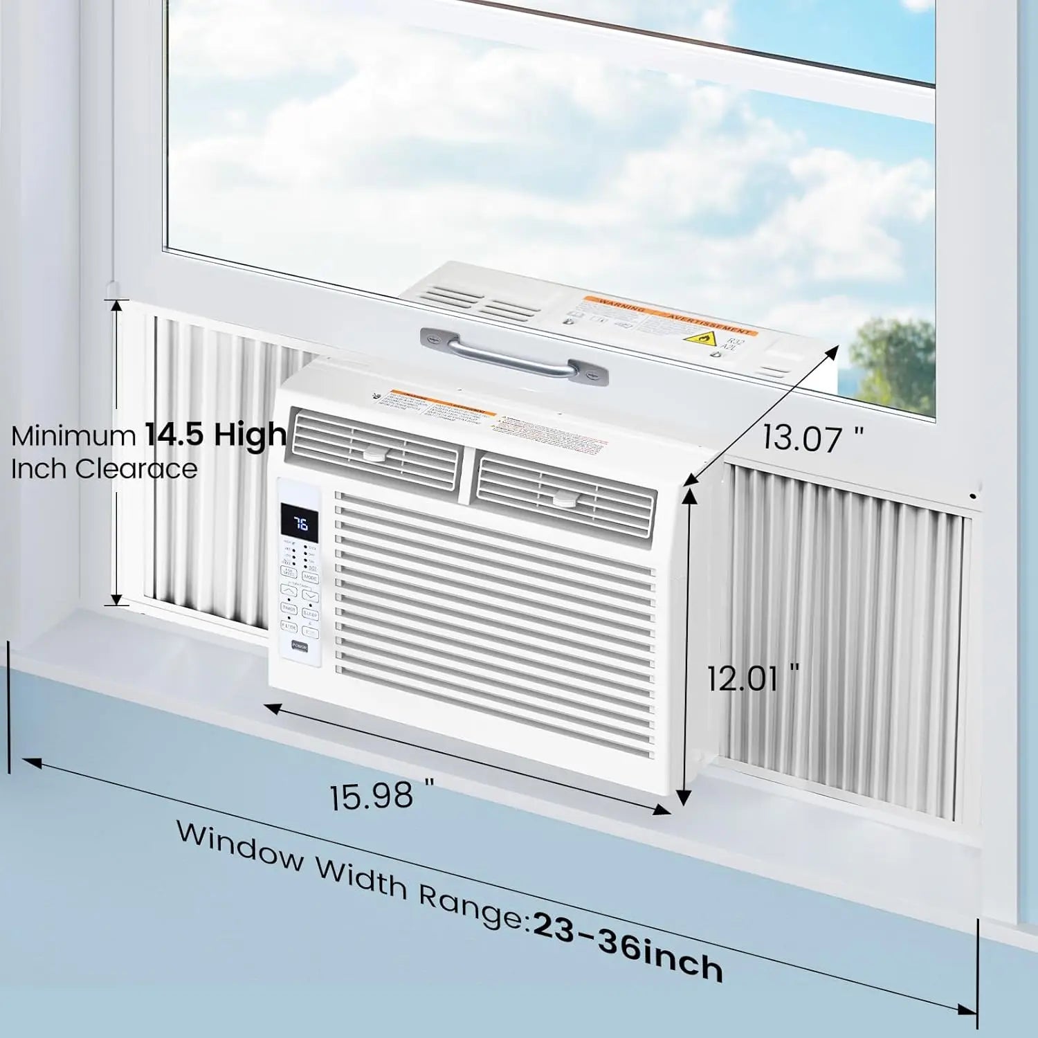 6,000 BTU Window Air Conditioner Cools 250sq.ft, Quiet AC Unit with Remote - ElectronAge