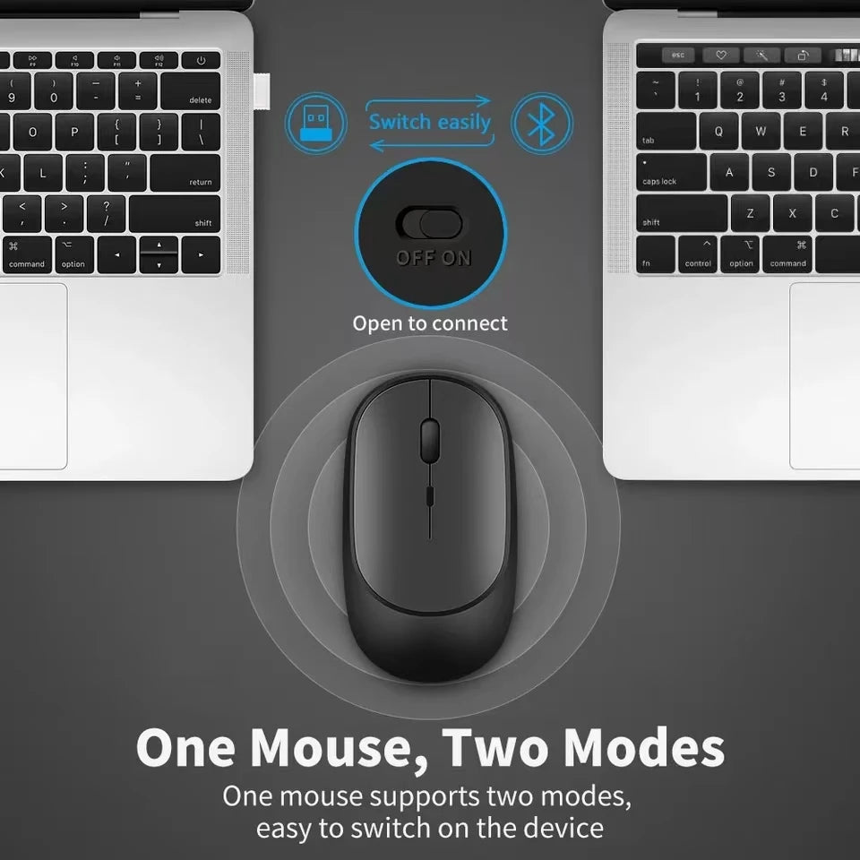 Wireless Mouse Rechargeable Mouse Gamer Dual Modes - ElectronAge