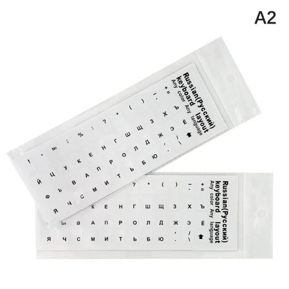 1PC Multicolour Russian Transparent Keyboard Stickers Language Alphabet Black White Label For Computer PC Dust Protection Laptop