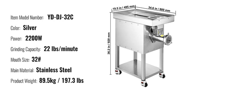 SucceBuy Meat Grinder 22 Lbs/Min - ElectronAge