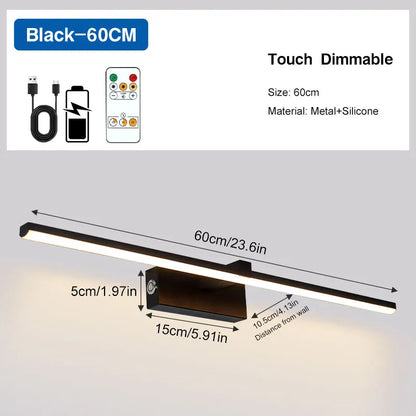 5200mAh Rechargeable Battery LED Picture Light 3CCT USB Wireless Touch Switch Dimmable Wall Lights Wall Lamp with Remote Control