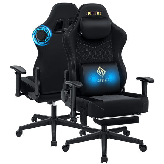 Hommpa 350lbs Gaming Chair Suede Fabric with Speakers - ElectronAge