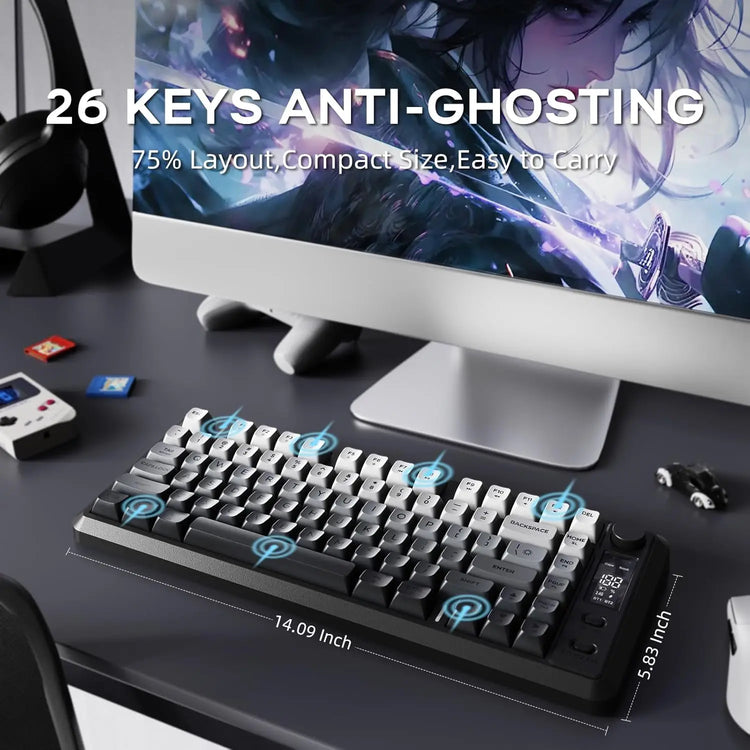 ATTACK SHARK M75 Wireless Membrane Gaming Keyboard - ElectronAge