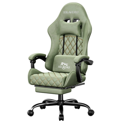 Massage Gaming Chair with 360°-Swivel and Headrest - ElectronAge