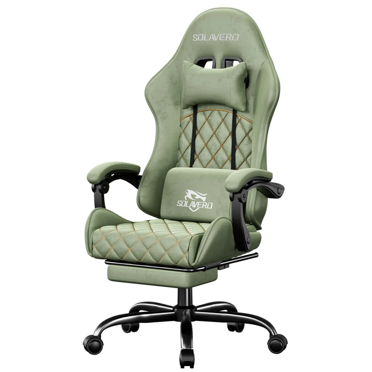 Massage Gaming Chair with 360°-Swivel and Headrest - ElectronAge