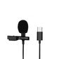 1.5m Mini Portable Lavalier Microphone Condenser Clip-on Lapel Mic Wired USB 3.5mm Type C Microphone For Laptop PC DSLR Camera