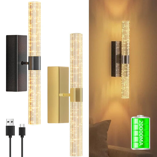 AeroLight Battery Powered 10000mah Rechargeable Bubbles Crystal Led Wall Lamp