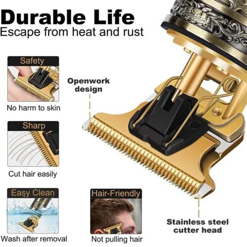 Beard Trimmer Hair Clippers Cordless Hair Cutting Barber Shaving Machine - ElectronAge