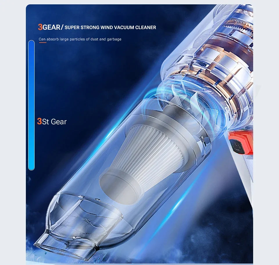 Youpin Car Vacuum Cleaner Strong Suction Cordless Wireless Cleaner Portable HandHeld Vacuum Cleaner Cleaning Machine New - ElectronAge