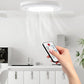 Smart Ceiling Fan with LED Light & Remote Control E27 Convertible Base for Living Room Home Decor Auto Speed Adjust