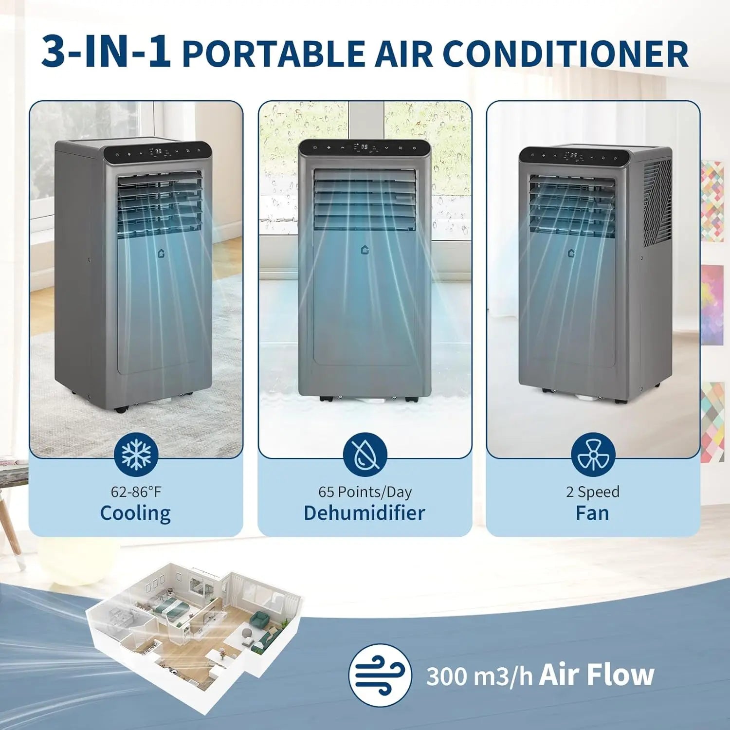 Adoolla Portable Air Conditioner 10000 BTU ASHRAE - ElectronAge