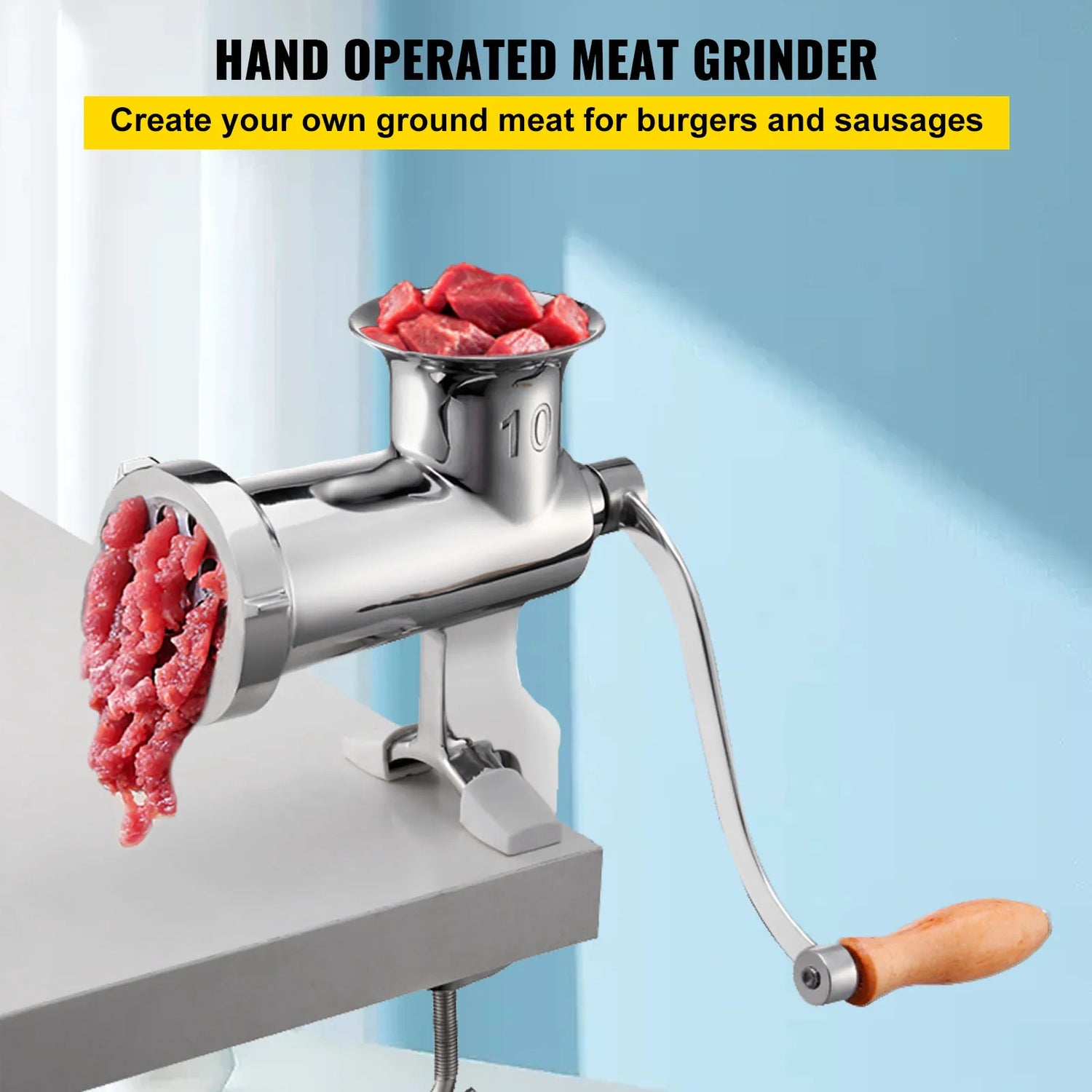 SucceBuy Manual Meat Grinder with Steel Table Clamp - ElectronAge