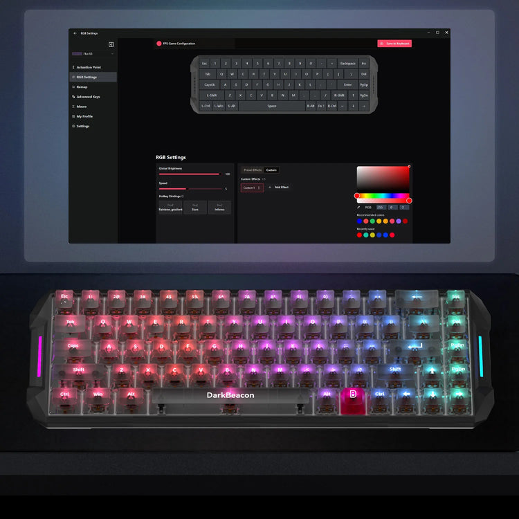 DarkBeacon Blade 68 RGB Silent Mechanical Gaming Keyboard - ElectronAge