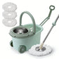 360° Spin Mop Bucket with Soap Dispenser and 2 Microfiber Heads, Stainless Steel Handle Floor Cleaning System for Home Use