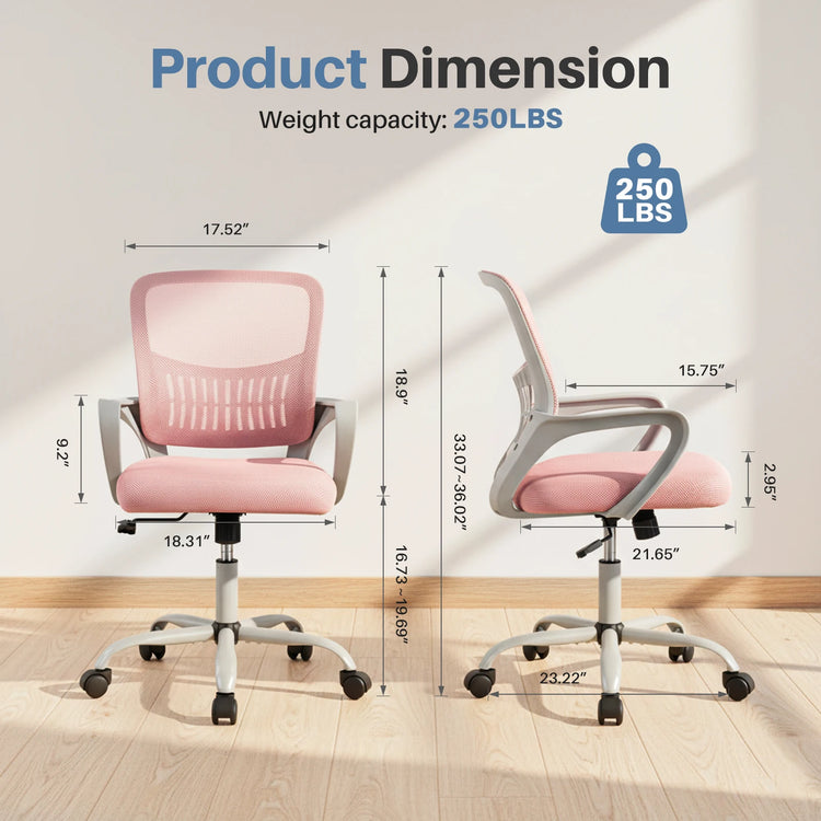 MCQ Fixed Armrest Office Desk Chair - ElectronAge