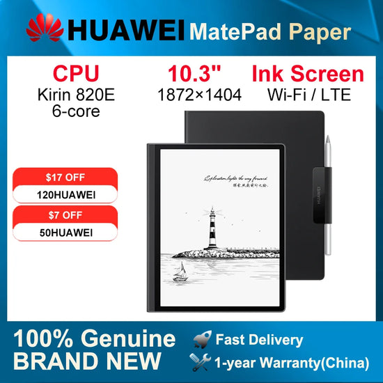 2022 HUAWEI MatePad Paper 10.3 Inch Tablet 6GB 128G LTE WIFI6 Ebook Eye Protection Full Screen Reader PC Stylus Leath  Noteb