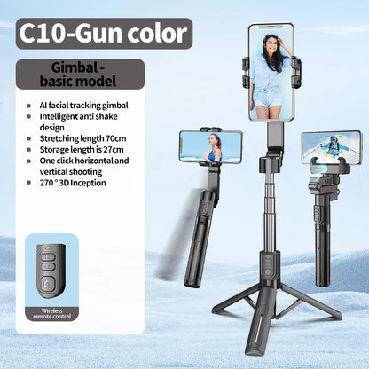 Roreta 360° Rotation Automatic face following Shooting Gimbal Stabilizer Selfie Stick Tripod For iPhone Smartphone Live holder