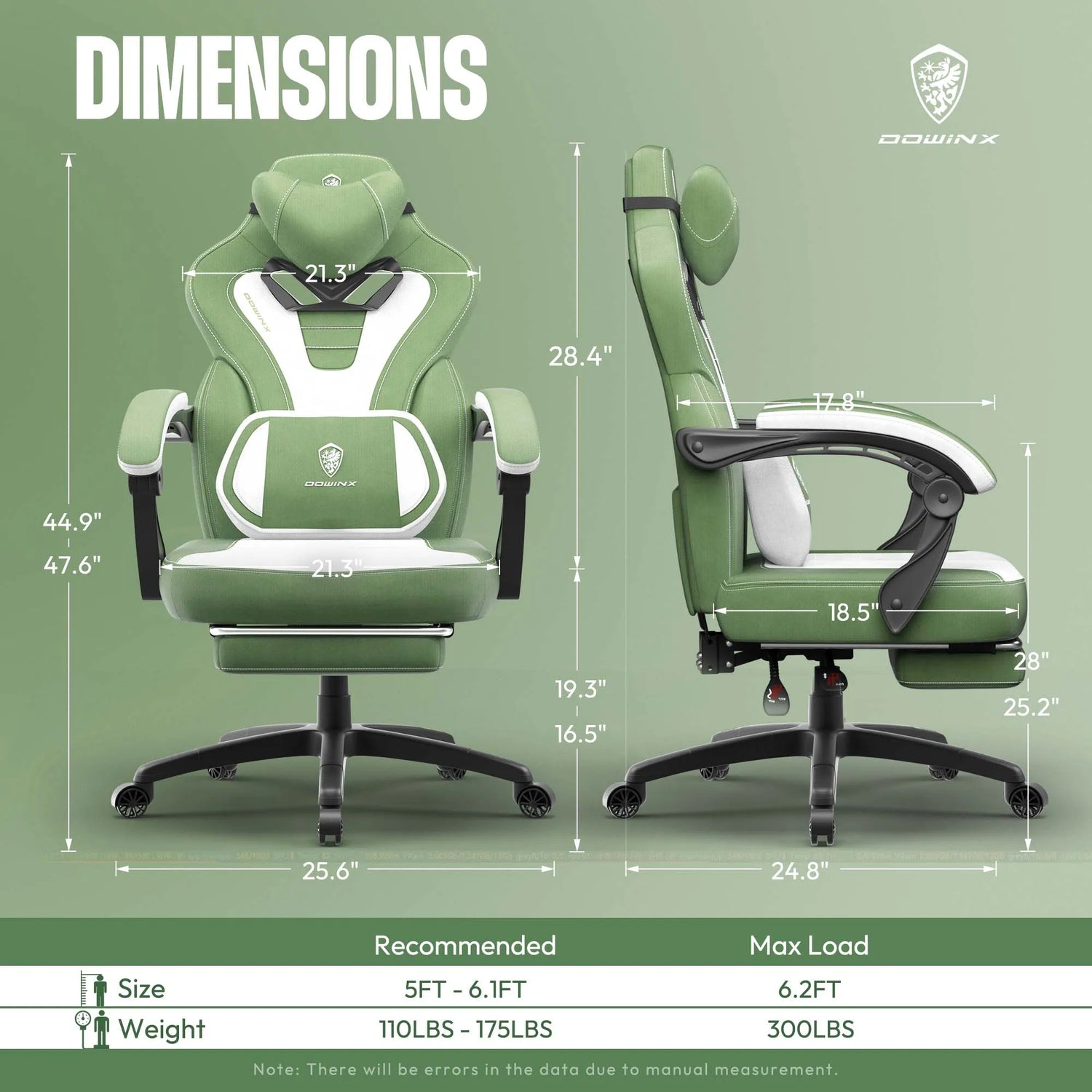 Dowinx Fabric Gaming Chair with Footrest - ElectronAge
