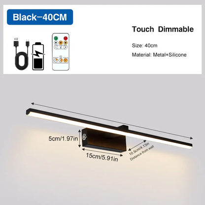 5200mAh Rechargeable Battery LED Picture Light 3CCT USB Wireless Touch Switch Dimmable Wall Lights Wall Lamp with Remote Control