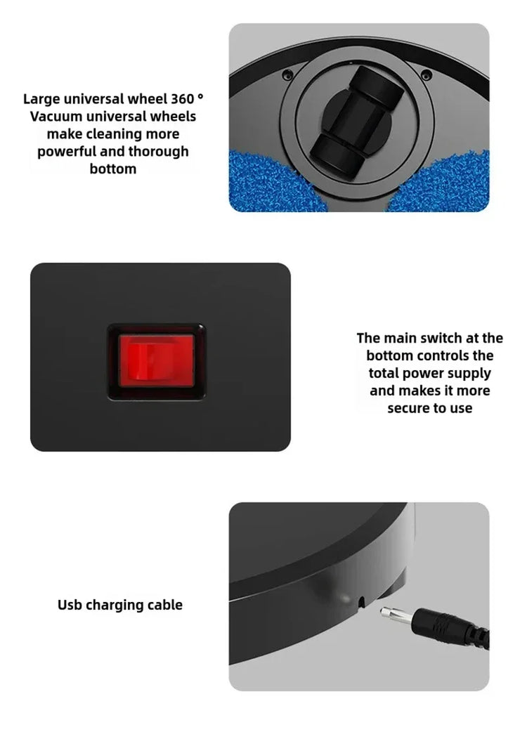 XMSJ 4000Pa Smart Sweeping Robot Double-turn Silent Vacuum Cleaner - ElectronAge