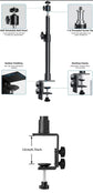 Roreta Desk Mount Stand DSLR Camera C Clamp Light Photographic Light Boom Stand With Ball Head for Phone Video Ring Light Zoom